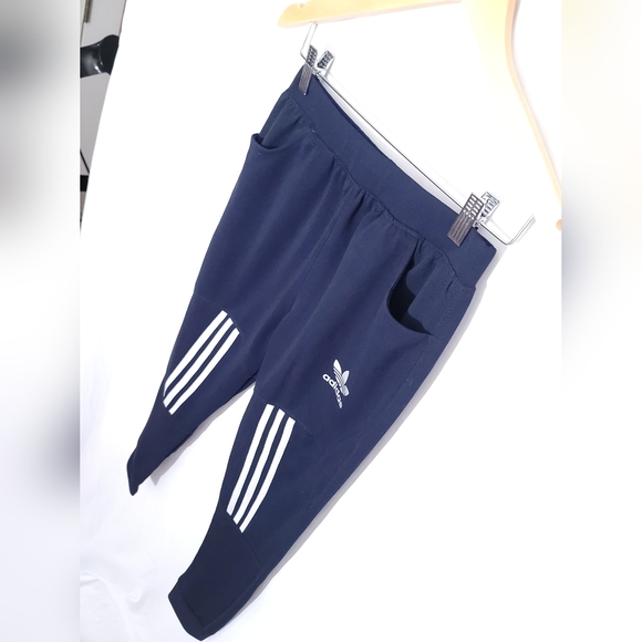 ADIDAS Cuma Cool Track Pants Cuffed Hidden Drawstring Pocketed Size Med Navy - Picture 5 of 8